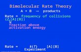 © University of South Carolina Board of Trustees Bimolecular Rate Theory A + B  products Rate =frequency of collisions( Z 0 [A][B])  fraction above activation.