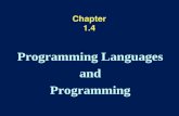 Chapter 1.4 Programming Languages and Programming.
