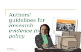 Paul Mundy  Authors’ guidelines for Research evidence for policy.