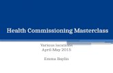 Health Commissioning Masterclass Various locations April-May 2015 Emma Baylin.