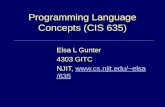 Programming Language Concepts (CIS 635) Elsa L Gunter 4303 GITC NJIT, elsa/635 elsa/635.