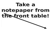 Take a notepaper from the front table!. Unit: World War II Topic: The War in Europe.