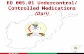 AFAMS EO 005.01 Undercontrol/ Controlled Medications (Dari) 01/09/2013.