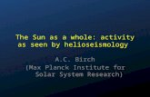 The Sun as a whole: activity as seen by helioseismology A.C. Birch (Max Planck Institute for Solar System Research)