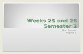 Weeks 25 and 26 Semester 2 Mrs. Barnett English 1.