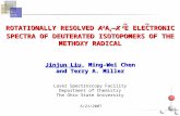 ROTATIONALLY RESOLVED A 2 A 1 —X 2 E ELECTRONIC SPECTRA OF DEUTERATED ISOTOPOMERS OF THE METHOXY RADICAL Jinjun Liu, Ming-Wei Chen and Terry A. Miller.