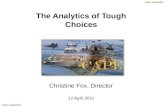 UNCLASSIFIED The Analytics of Tough Choices Christine Fox, Director 12 April 2011.