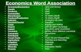 Economics Word Association Economy/Economics Goods Products Commodity Manufacture Produce/Production Industry Tourism/Tourist Trade Export Import Currency.