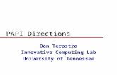 PAPI Directions Dan Terpstra Innovative Computing Lab University of Tennessee.