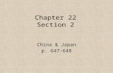 Chapter 22 Section 2 China & Japan p. 647-648. By the 1890’s, Japan & the leading European powers had carved out Spheres of Influence in China – sections.