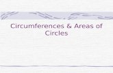 Circumferences & Areas of Circles. Circle information Defn: Points on a plane that are equidistant from a given point (CENTER). Radius: From center to.