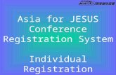 Asia for JESUS Conference Registration System Individual Registration.