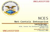 UNCLASSIFIED NCES Net-Centric Enterprise Services Lynda D Myers DISA, Center for Enterprise Capabilites 703-882-1114 myersl@ncr.disa.mil 7 February 2003.
