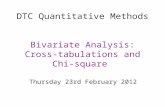 DTC Quantitative Methods Bivariate Analysis: Cross-tabulations and Chi-square Thursday 23rd February 2012.