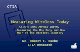 CTIA Measuring Wireless Today CTIA’s Semi-Annual Survey -Measuring the How Many and How Much of the Wireless Industry Dr. Robert F. Roche CTIA Research.