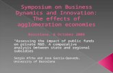 “Assessing the impact of public funds on private R&D. A comparative analysis between state and regional subsidies ” Sergio Afcha and Jose Garcia-Quevedo,