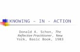KNOWING – IN - ACTION Donald A. Schon, The Reflective Practitioner, New York, Basic Book, 1983.