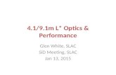4.1/9.1m L* Optics & Performance Glen White, SLAC SiD Meeting, SLAC Jan 13, 2015.