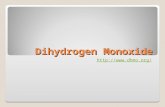 Dihydrogen Monoxide . Adhesion and Cohesion This molecule has a high surface tension. In other words, dihydrogen monoxide is adhesive.