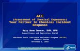 Mary Anne Duncan, DVM, MPH Surveillance and Registries Branch National Toxic Substance Incidents Program (NTSIP) Webinar Series November 1, 2010 ACE (Assessment.