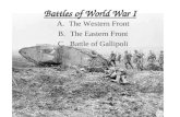 Battles of World War I A.The Western Front B.The Eastern Front C.Battle of Gallipoli.