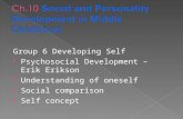 Group 6 Developing Self  Psychosocial Development – Erik Erikson  Understanding of oneself  Social comparison  Self concept.