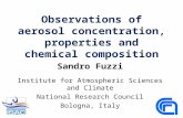 Observations of aerosol concentration, properties and chemical composition Sandro Fuzzi Institute for Atmospheric Sciences and Climate National Research.
