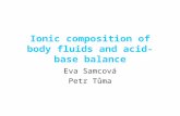 Ionic composition of body fluids and acid-base balance Eva Samcová Petr Tůma.