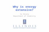 Why is energy extensive? So Hirata Department of Chemistry.