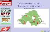 Achieving NISBP Targets – Stephen Maguire. Starting Baseline NISBP Av farm size (Ha adj Grassland) 118 (69ha owned) Av Cow herd 93 Av Stocking rate (LU/ha)