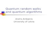 Quantum random walks and quantum algorithms Andris Ambainis University of Latvia.