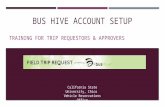 BUS HIVE ACCOUNT SETUP TRAINING FOR TRIP REQUESTORS & APPROVERS California State University, Chico Vehicle Reservations Office.