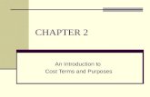 CHAPTER 2 An Introduction to Cost Terms and Purposes.