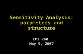 Sensitivity Analysis: parameters and structure EPI 260 May 9, 2007.