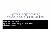 System engineering round table discussion Washington 2010 By Olav Inderberg & Jens Henrik Neuenkirchen.