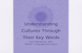 Understanding Cultures Through Their Key Words Anna Wierzbicka, 1997 İDB 427- Language and Culture.