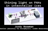 Jordy Bouwman Sackler Laboratory for Astrophysics, Leiden Observatory Shining light on PAHs in interstellar ices.