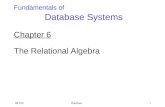 DatabaseIM ISU1 Fundamentals of Database Systems Chapter 6 The Relational Algebra.