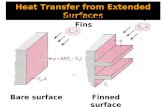 Heat Transfer from Extended Surfaces Heat Transfer Enhancement by Fins Bare surfaceFinned surface.