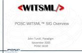 © Copyright 2005 POSC POSC WITSML™ SIG Overview John Turvill, Paradigm November 2005 POSC AGM.