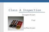 Class A Inspection Inspection For Perfection. Terminal Learning Objective Enable students to successfully participate in a class A inspection.