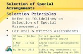1 Selection of Special Arrangements Selection Principles Refer to “Guidelines on Selection of Special Arrangements” For Oral & Written Assessments Timeline: