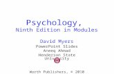 Psychology, Ninth Edition in Modules David Myers PowerPoint Slides Aneeq Ahmad Henderson State University Worth Publishers, © 2010.