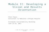 Module II: Developing a Vision and Results Orientation Cheri Hayes Consultant to Nebraska Lifespan Respite Statewide Sustainability Workshop June 23-24,