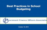 Government Finance Officers Association Best Practices in School Budgeting October 16, 2015.