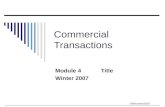 ©MNoonan2007 Commercial Transactions Module 4 Title Winter 2007.