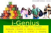 I-Genius Admissions | Fee | Transport Accounts | Exams || Library | Certificates M.I.S. | Stock | C.R.M. | Grading School ERP Software (A 2 Z)