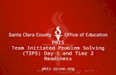 Newton, J.S., Todd, A. W., Horner, R.H., Algozzine, B., & Algozzine K., 2010 PBIS Team Initiated Problem Solving (TIPS) Day 1 and Tier 2 Readiness pbis.sccoe.org.