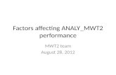 Factors affecting ANALY_MWT2 performance MWT2 team August 28, 2012.