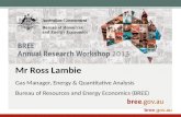 Mr Ross Lambie Gas Manager, Energy & Quantitative Analysis Bureau of Resources and Energy Economics (BREE)
